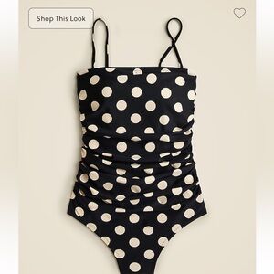 J Crew Gemma Ruched One Piece in Dot Print
